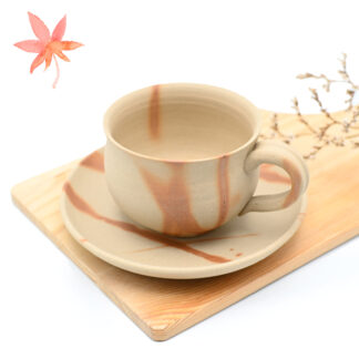 備前焼<br>火襷紅葉<br>コーヒーセット<br>作家：延原 勝志