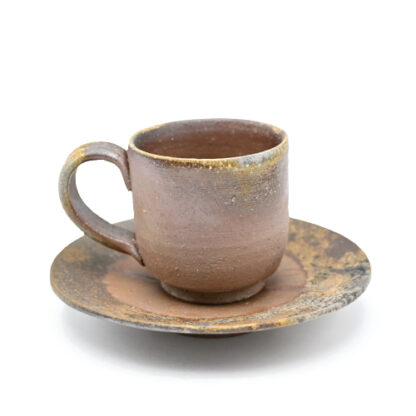 備前焼のコーヒーセット　作家は奥本丸味です