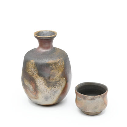 備前焼の酒器セット 作家は延原勝志です