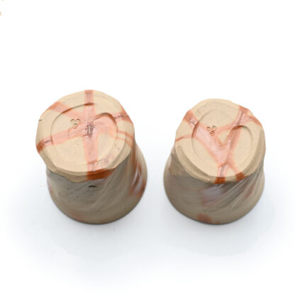 備前焼<br> 火襷フリーカップセット<br>茶碗<br>窯元：山麓窯 - 画像 (6)