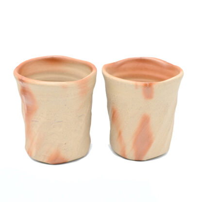 備前焼<br> 火襷フリーカップセット<br>茶碗<br>窯元：山麓窯 - 画像 (2)