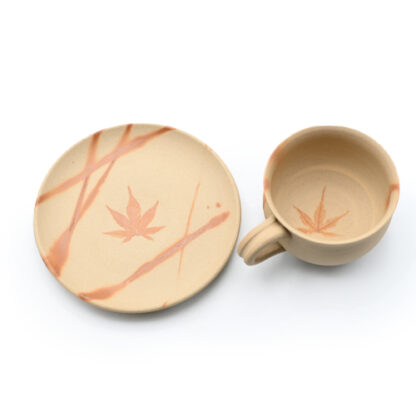 備前焼<br>火襷紅葉<br>コーヒーセット<br>作家：延原 勝志 - 画像 (4)