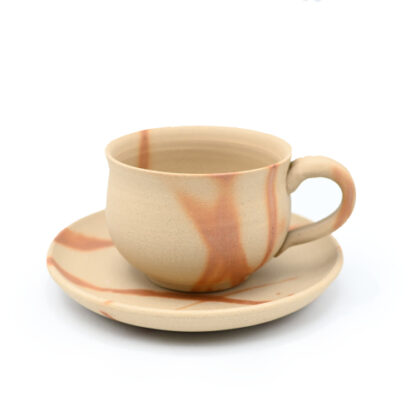 備前焼<br>火襷紅葉<br>コーヒーセット<br>作家：延原 勝志 - 画像 (2)