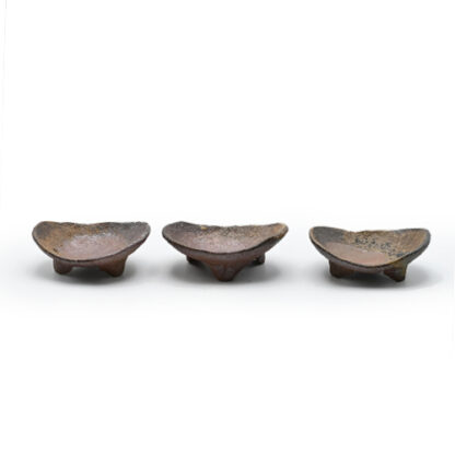 備前焼<br>円豆皿3枚セット<br>作家：奥本 丸味 - 画像 (3)