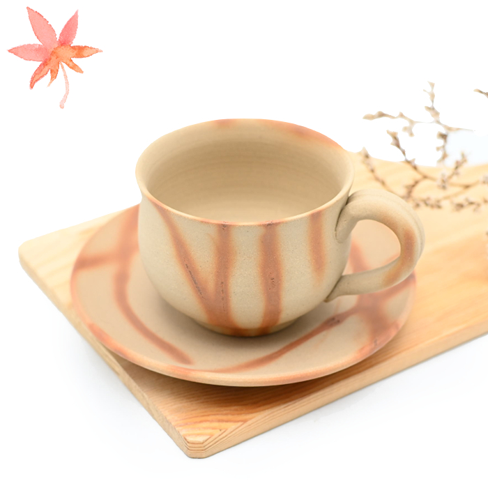 備前焼のコーヒーセット 作家は延原勝志です