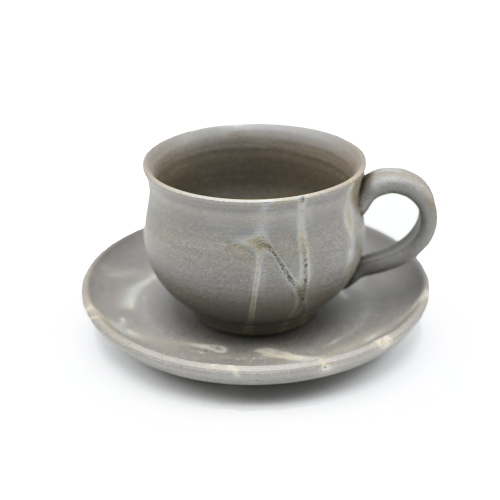 備前焼<br>青備前紅葉<br>コーヒーセット<br>作家:延原 勝志 - 画像 (2)