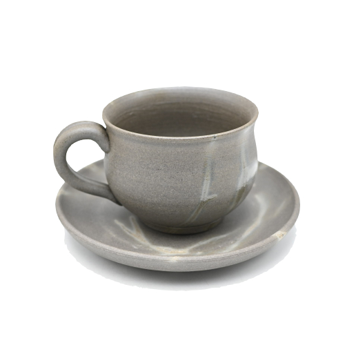 備前焼<br>青備前紅葉<br>コーヒーセット<br>作家:延原 勝志 - 画像 (4)