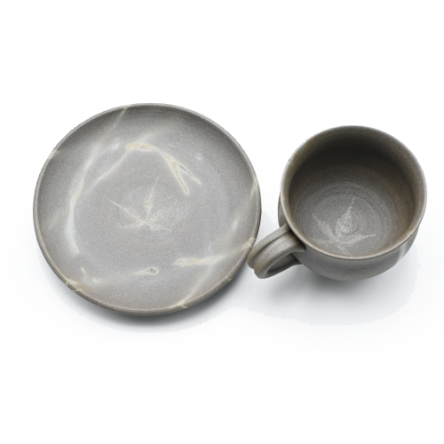 備前焼<br>青備前紅葉<br>コーヒーセット<br>作家:延原 勝志 - 画像 (5)