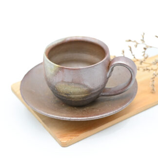 備前焼のコーヒーセット 作家は中居靖です