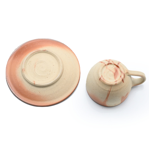 備前焼のコーヒーカップセット 作家は安田龍彦です