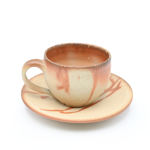 備前焼のコーヒーカップセット 作家は安田龍彦です