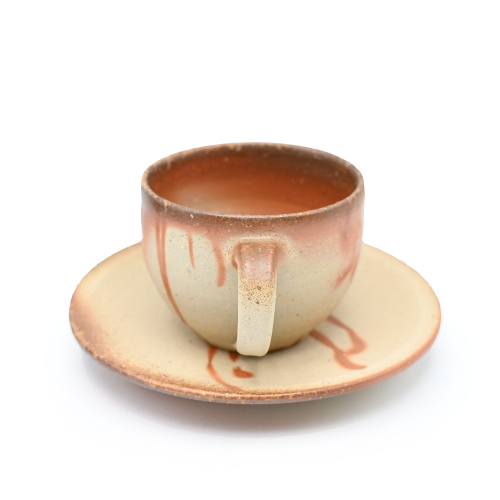 備前焼のコーヒーカップセット 作家は安田龍彦です