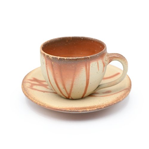 備前焼のコーヒーカップセット 作家は安田龍彦です