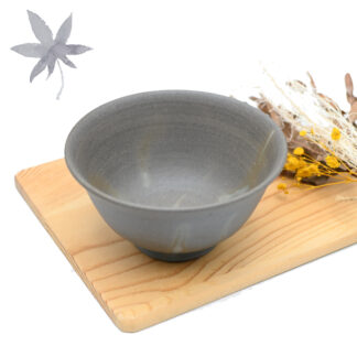 備前焼<br>青備前紅葉茶碗<br>作家：延原 勝志