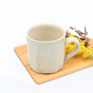 備前焼<br>白備前マグカップ<br>作家：澁田 寿昭