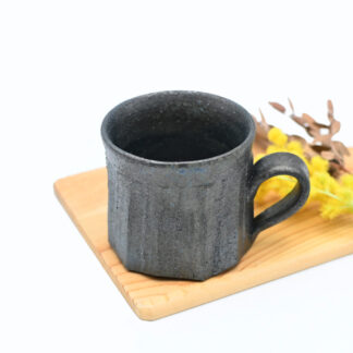 備前焼<br>黒備前マグカップ<br>作家：澁田 寿昭