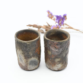 備前焼<br>石目湯呑セット<br>作家　久郷 剛司