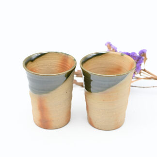 オリーブ備前<br>一口ビアセット<br>窯元：しょうざん