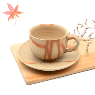 備前焼<br>火襷紅葉<br>コーヒーセット<br>作家：延原 勝志