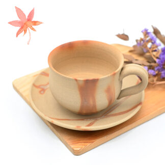備前焼<br>火襷紅葉<br>コーヒーセット<br>作家：延原 勝志