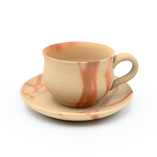 備前焼<br>火襷紅葉<br>コーヒーセット<br>作家:延原 勝志 - 画像 (2)