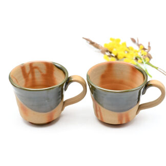 オリーブ備前<br>マグカップセット<br>窯元：しょうざん
