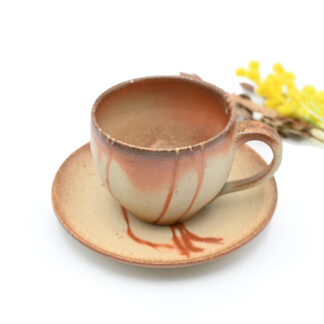 備前焼<br>コーヒーカップセット<br>作家:安田龍彦
