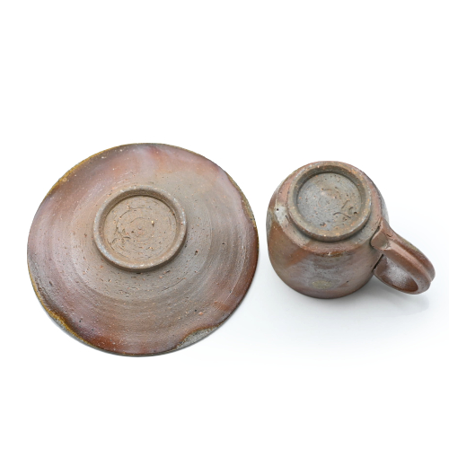 備前焼のティーカップセット 作家は奥本丸味