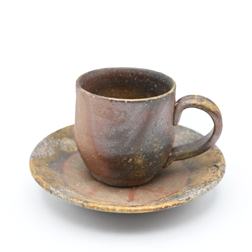 備前焼のティーカップセット 作家は奥本丸味