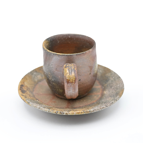 備前焼のティーカップセット 作家は奥本丸味