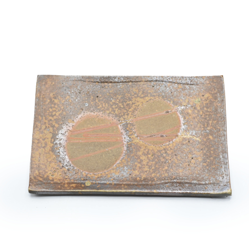 備前焼<br>長方皿<br>作家:三好 満 - 画像 (2)