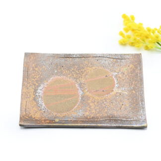 備前焼<br>長方皿<br>作家：三好 満