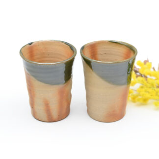 オリーブ備前<br>一口ビアセット<br>窯元：しょうざん