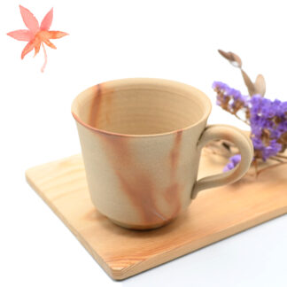 備前焼<br>緋襷紅葉マグカップ<br>作家:延原 勝志
