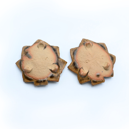 備前焼<br>皿3点セット(織部)<br>作家:中原 幸治 - 画像 (7)