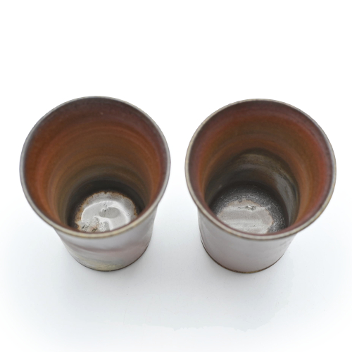 備前焼<br>ビアカップセット<br>(桐箱付き)<br>作家:延原 勝志 - 画像 (5)