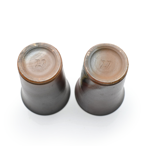 備前焼<br>ビアカップセット<br>(桐箱付き)<br>作家:延原 勝志 - 画像 (6)