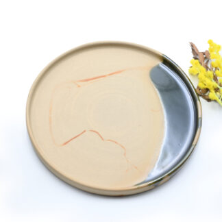 備前焼<br>オリーブ備前<br>プレート皿(大)<br>窯元:しょうざん