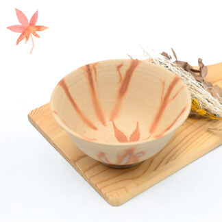 備前焼<br>緋襷紅葉茶碗<br>作家：延原 勝志
