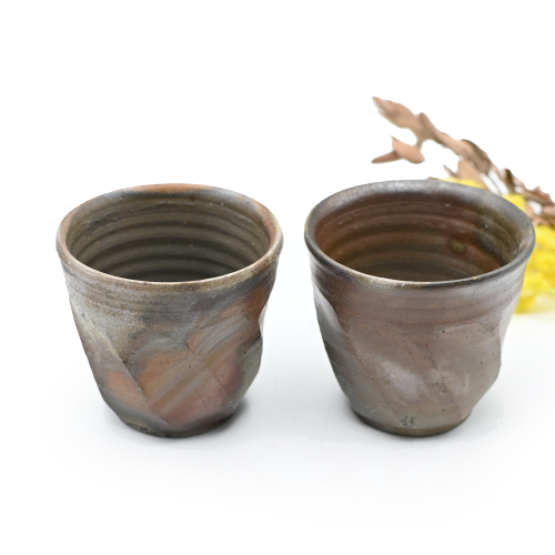備前焼<br>面取り湯呑セット<br>作家:三好 満