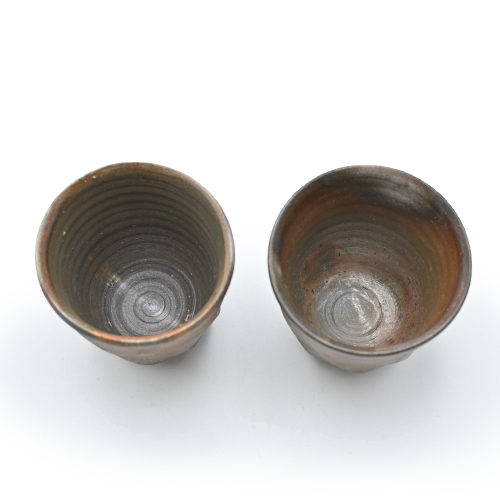 備前焼<br>面取り湯呑セット<br>作家:三好 満 - 画像 (4)