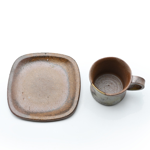 備前焼のコーヒーセット 作家は原田良二です
