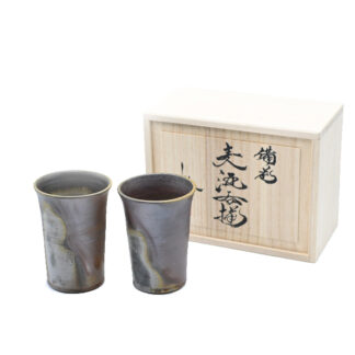 備前焼のビアセット　作家は延原勝志です