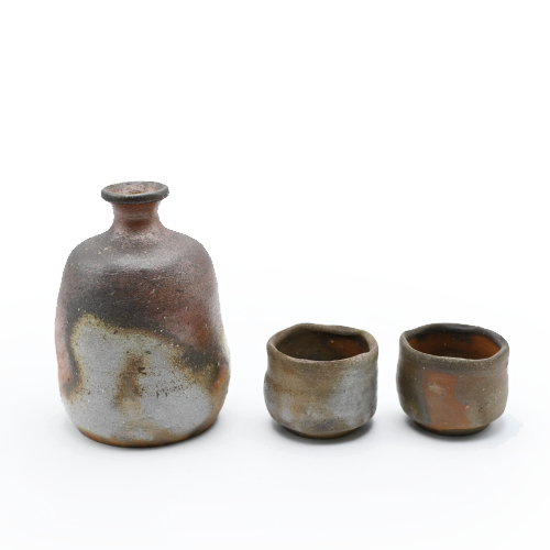 備前焼<br>酒器セット(桐箱付き)<br>作家:原田 陶月 - 画像 (3)
